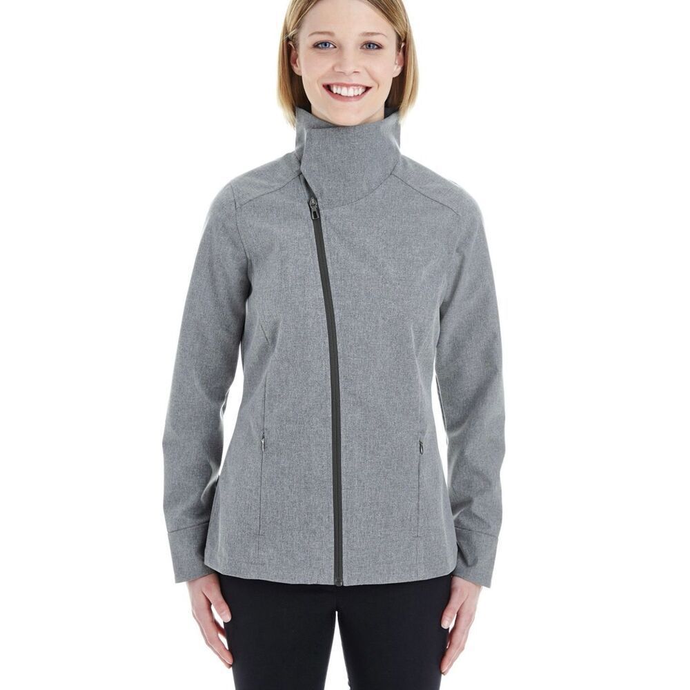 North End 2XL Ladies grey zip up jacket asymmetrical Soft Shell Convertible